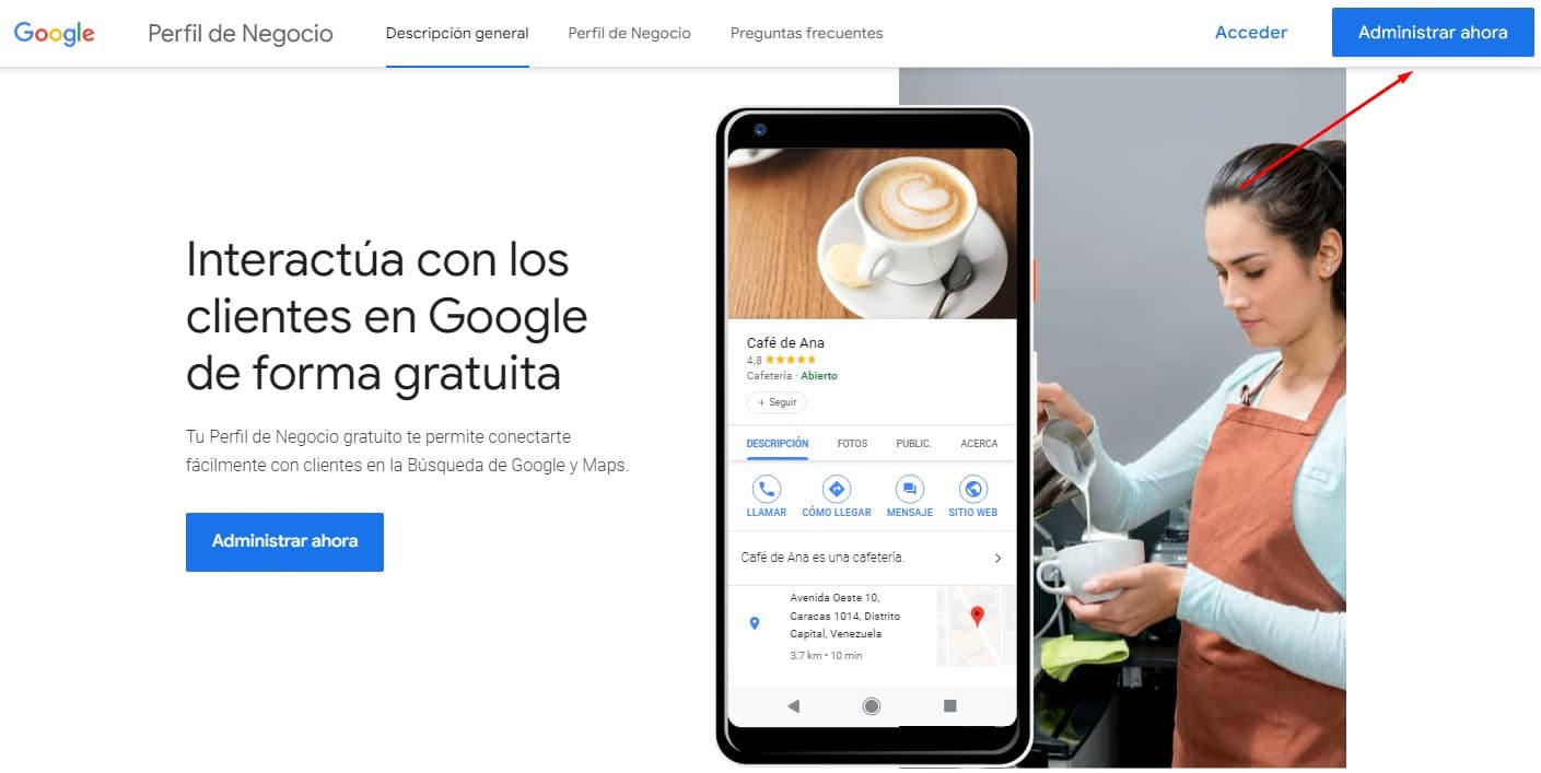 Crear cuenta google business profile apartamento rural